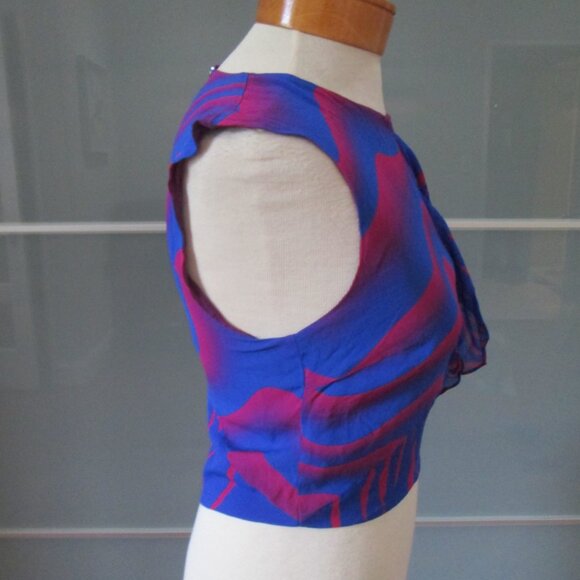 Just Cavalli Cropped Ruffle Sleeve Tank Top - Picture 4 of 8